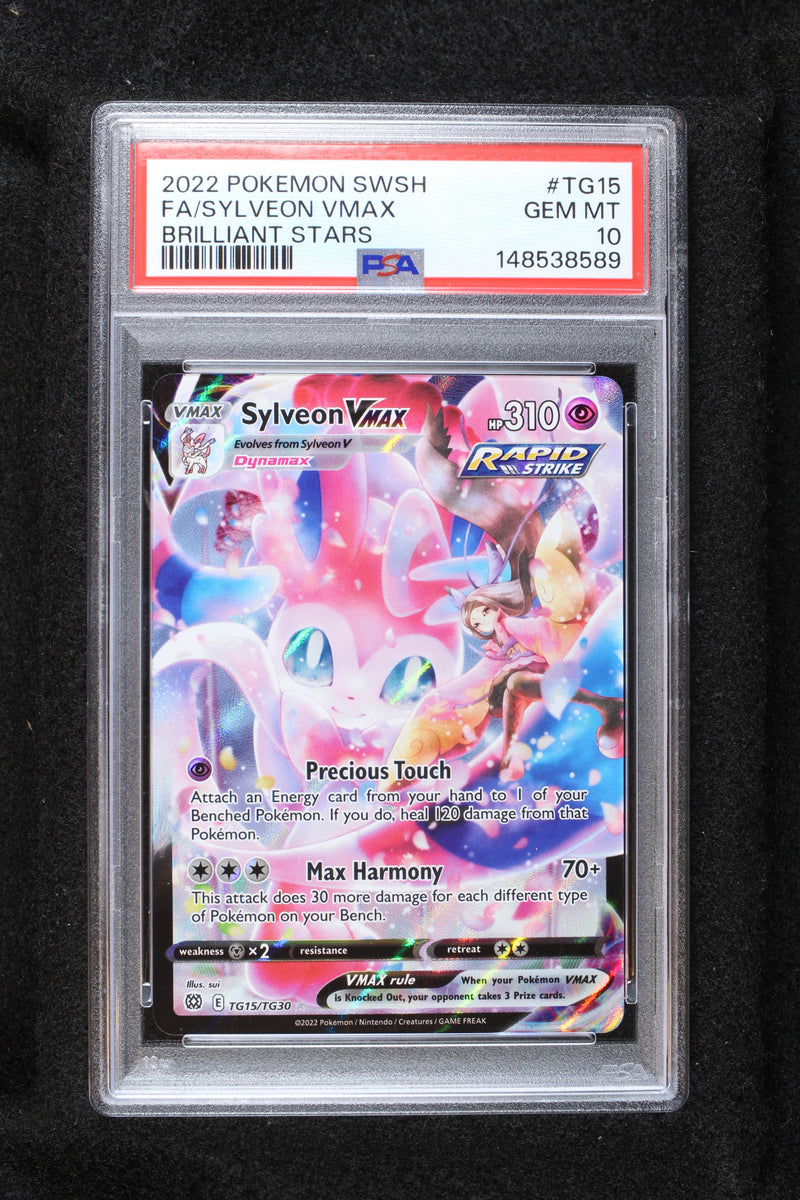 2022 POKEMON SWORD & SHIELD BRILLIANT STARS #TG15 FA/SYLVEON VMAX PSA – HotCardboard