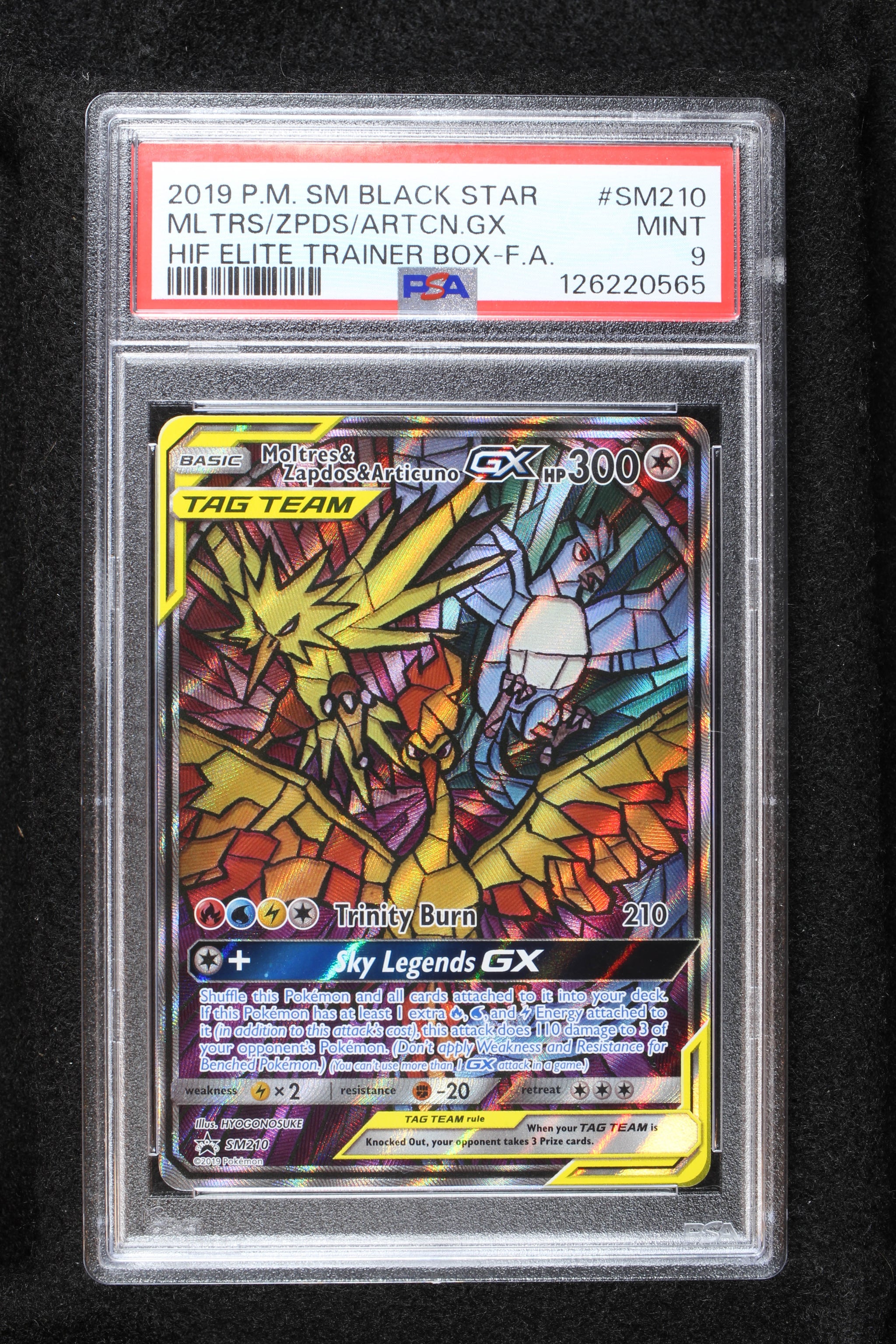 2019 Pokemon TCG Moltres & Zapdos & Articuno GX SM210 PSA 9 Promo