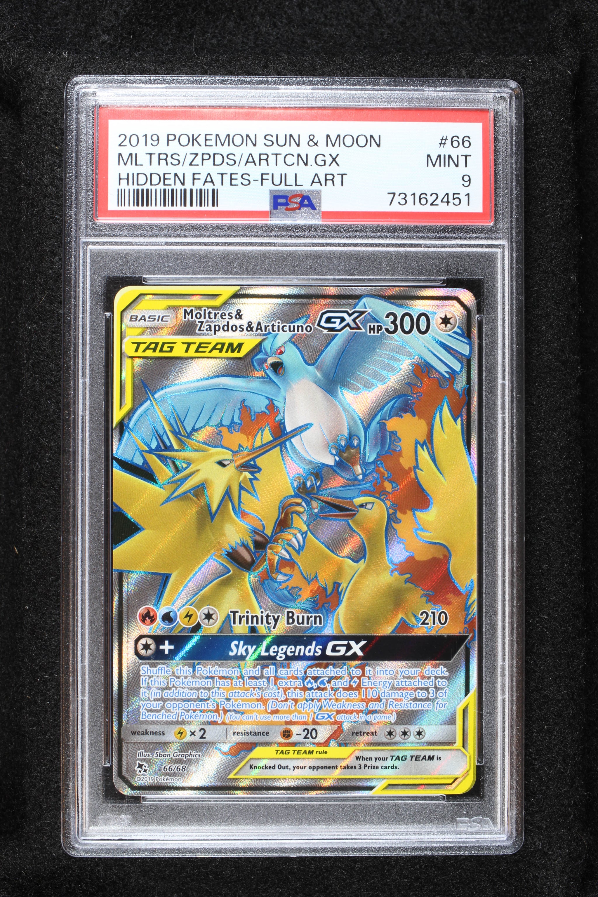 Moltres Zapados Articuno GX 66/68 SM Hidden Fates PSA 9 – HotCardboard